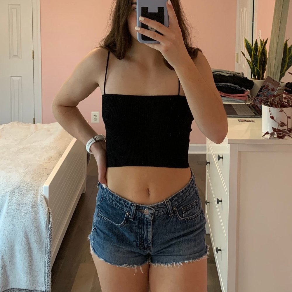 Black Brandy Melville Cropped Tank Top
